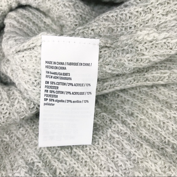 AE Women's Gray Cold Shoulder Zipper Sweater XS - Picture 8 of 8